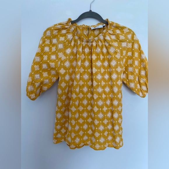 Greylin Embroidered Flutter Sleeve Top - Picture 1 of 4